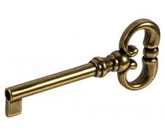 Gedotec Bartschlüssel Schrank Bunt-Bartschlüssel für Möbel-Schloss Ersatz-Schlüssel Deko - MOZART | 38 mm | Metall braun brüniert durchgerieben | 1 Stück - Design Möbelschlüssel Antik für Schubladen