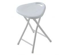 ABS-Hocker und Stahl Beine L31 H46.5 P31 CM klappbar weiß