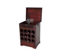 Weinregal 12 Flaschen Holz Flaschenregal Weinschrank Schrank Regal Kolonialstil