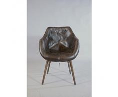 Design Schalensessel „Chuck Brown“ Vintage-Leder braun