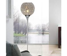 WANGIRL Moderne Kristall Wohnzimmer Stehleuchte Silber Chrom Schlafzimmer Bodenleuchten （9.84 ×64.6 ）