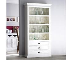 CAGÜ - ZEITLOS ELEGANTER BUFFETSCHRANK VITRINENSCHRANK [Josephine] ANTIK-Weiss 100 x 190cm aus Mahagoni im ZEITLOSEN LANDHAUSSTIL