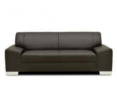 Domo Collection Alisson COUCH / 3-Sitzer Sofa / Breite: 199 cm / Bezugsstoff: Kunstleder in schwarz / zeitloses 3er Sofa