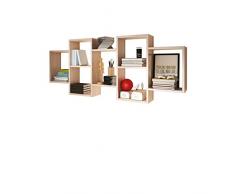 Mirjan24 Wandregal Trio 001, Dekoregal Wandboard, Buchregal, Hängeregal, Wandschrank, Hängeschrank, Regal (Sonoma Eiche)