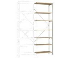 Manuflex Lagerregal Budget, Anbauregal mit 7 Holzverbundböden, HxBxT = 3000x1000x1000 mm