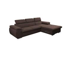 mb-moebel Ecksofa mit Schlaffunktion Eckcouch mit Bettkasten Sofa Couch L-Form Polsterecke NILUX (Braun, Ecksofa Rechts)