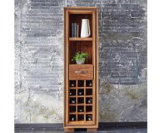 Pharao24 Wein Regal aus Sheesham Massivholz Landhausstil