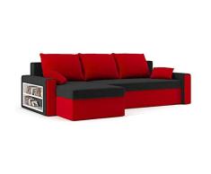 Sofini Ecksofa Drive mit Schlaffunktion! Best Ecksofa! Couch mit Bettkasten und Regalfächer! (Haiti 17+ Haiti 18)