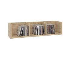 CARO-Möbel CD DVD Regal Stars Wandregal Hängeregal mit 3 Ablagefächern in Sonoma Eiche, Dekorationsregal