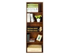 BingWS Standregal Bücherregal Bücherregal aus Holz mit 5 Etagen zur Aufbewahrung von Displays Regal aus Holz Stapelbar - Freistehend Bücherregale (Color : Dark Brown)