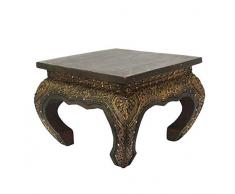 Oriental Galerie Opiumtisch Opium Tisch Beistelltisch Massiv Holz Couchtisch Nachttisch Hocker - 30 cm Dunkelbraun Antik