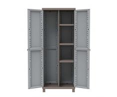 Terry Jumbo Hochschrank aus Kunststoff, Besenschrank, grau/taupe, 68 x 39 x 170 cm, 3680