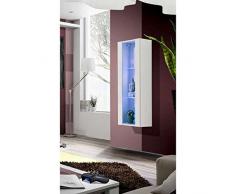 JUSTyou FLI T21 rechts Vitrine Hängevitrine Glasvitrine (HxBxT): 126x40x29 cm Weiß Matt / Weiß Hochglanz