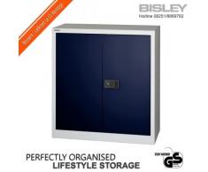 BISLEY E402A01505 - Flügeltürenschrank - Farbe Korpus lichtgrau, Fronten oxfordblau - HxBxT 1000 x 914 x 400 mm
