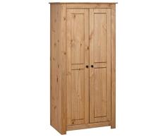 mewmewcat Kleiderschrank 80×50×171,5 cm Kiefer Massivholz Panama Serie
