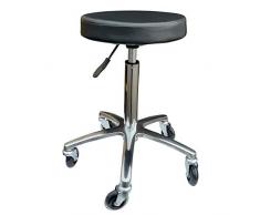 VAKON SALON - Rundhocker auf Rollen - Arbeitshocker höhenverstellbarer Drehhocker, Rollhocker, Praxishocker, Bürohocker