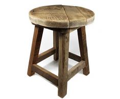 Spetebo Holz Blumenhocker rustikal - 32x26 cm - Deko Hocker Blumenständer massiv