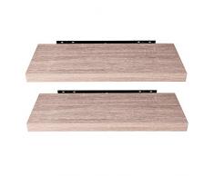 EUGAD 0051QJ-2 Wandregal Wandboard 2er Set Hängeregal Holz Board Modern Sonoma Eiche 60x22,9x3,8cm