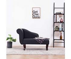 Festnight- Kunstleder Chesterfield Sofa Moderne Chaiselongue Antik Lounge Sofa Couch Wohnzimmer Liege - Schwarz