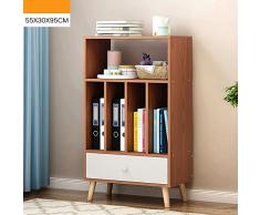 MEIDUO Bücherregal Große Bücherregal Hochregal Regal Aktenschrank Holz Freistehende Regale Speicherorganisator Stapelbar sehr langlebig (Farbe : Braun)
