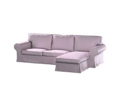 Dekoria Ektorp 2-Sitzer Sofabezug mit Recamiere Sofahusse passend für IKEA Modell Ektorp violett