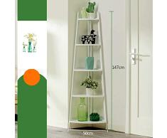 XXLLLQ Eckregal rund, Standregal Ecke, Regal Kinderzimmer, Bücherregal klein, 5 Fächer,weiß,5-Tier