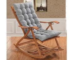 JiaQi Winter Schaukelstuhl-pad,Peddigrohr Stuhl pad,Verdicken sie Universelle Weiches Einteilige Stuhl pad Mit Krawatten Steißbein Schmerzen Rückenschmerzen-Grau 48x120cm(19x47inch)