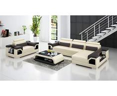 Its-Me Futuristische Designer Sofa Kombinationen|von Uns konfiguriert oder selbst stylen|feinstes weiches Leder|Wohnlandschaft|Ledercouch|LED|Bluetooth Lautsprecher|USB|