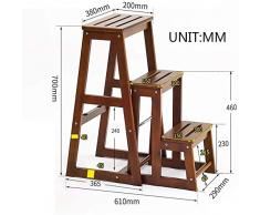 Qi Trittleiter Pappe, Holz Tritthocker Trittleiter Haus Doppelbank Hocker Hocker Trittleiter Mehrzweck Klappstuhl Treppenstufenleiter 2,Three Step Ladder