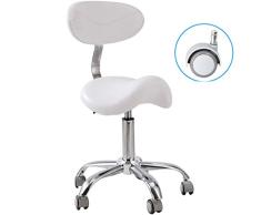 AI XIN Sattelhocker Rollstuhl mit Rädern, ergonomischer drehbarer Hydraulikhocker for den medizinischen Massagesalon, höhenverstellbarer Hochleistungs-Anti-Ermüdungshocker (Color : White, Size : B)