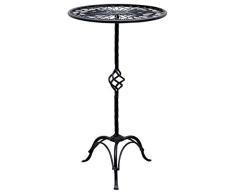 aubaho Gartentisch Tisch Beistelltisch schwarz im Antik-Stil Höhe 70cm Metall Eisen