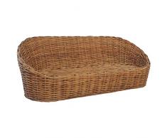 vidaXL Sofa 3-Sitzer mit Polstern Loungesofa Couch Rattansofa Rattanmöbel Sitzmöbel Wohnzimmer Möbel Schlafzimmer Tagesbett Natürliches Rattan