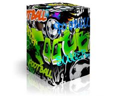 murando Papphocker Motiv Fussball 45x30x30 cm faltbar Papier Hocker ergonomischer Karton Photohocker Falthocker i-A-0153-ap-a