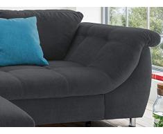 lifestyle4living Ecksofa mit Bettkasten | Schlaffunktion | Eckcouch Polsterecke L Couch Sofa L Form | Wohnlandschaft inkl. Rückenkissen und Zierkissen | Stoff Schwarz
