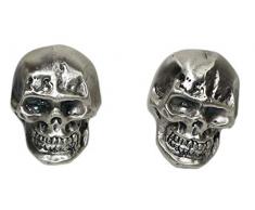 Design Totenkopf Schrank Knöpfe Silbermetall. Einzigartige original handgefertigte Modell von italienischen Handwerker - Ideal für Möbel, Kommode, Schränke, Sideboards und Schränke - Cm 2 x 2,8 x 2