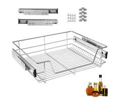 Froadp Küchen Regal Teleskopschublade Schlafzimmerschublade Schrankauszug Ausziehbare Ablage Geeignet für 60cm Schränke(Tatsächliche Breite 57cm)