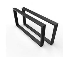Sossai Stahl Tischgestell/Couchtisch-Untergestell Basic | 2 Stück (Paar) | Breite 50 cm x Höhe 40 cm - Tischkufen CKK1-BL5040-2 | Farbe: Schwarz (pulverbeschichtet)