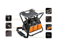 Klapphocker mit Werkzeugtasche Klappstuhl Angelhocker Stuhl Werkzeug Tasche Sitz Hocker