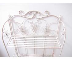 Regal Rom mit 4 Böden klappbar Metall creme H 160 cm Badregal Standregal Wandregal