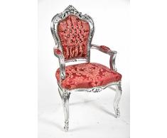 Way Home Store Barock-Sessel mit Blattmuster, 68 x 65 x 108 cm