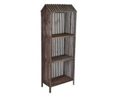 Deko Regal 76x40x193 cm Standregal Bücherregal Fichtenholz Holzregal antik braun