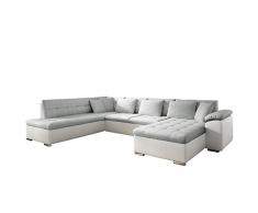 Mirjan24 Eckcouch Ecksofa Niko! Design Sofa Couch! mit Schlaffunktion! U-Sofa Große Farbauswahl! Wohnlandschaft! (Ecksofa Rechts, Soft 017 + Bahama 31)