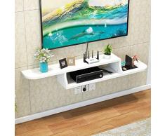 XWYSSH Veranstalter TV Wandregal Wandregal Schwimm Regal-Set-Top-Box-Router-Spieler DVD-Bibliothek Foto Toy Spiel-Maschine Vasen Aufbewahrungsbehälter (Farbe : Weiß, Größe : 100cm)