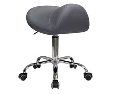 1stuff® Profi Sattelhocker Rollhocker Fury - Arzthocker Drehhocker Friseurhocker Kosmetikhocker Praxishocker Bürohocker (dunkelgrau)