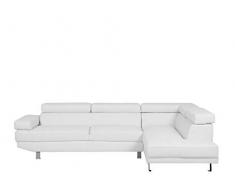 Beliani Ecksofa Designersofa Modern Kunstleder weiß Eckcouch Norrea