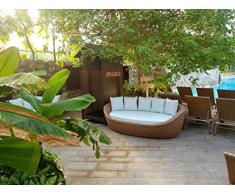 RATTANIA Relaxinsel Nest Natur, Sonneninsel polyrattan, Sonneninsel Rattan, Lounge Insel, Gartenmuschel, Terrassen Lounge, Lounge Insel, Lounge Muschel,Daybed,RATTANIA Modell Nest 59-70212