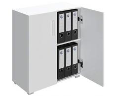 Deuba Standschrank Aktenschrank Mehrzweckschrank Schrank Holz »Vela« 2 Fächer mit 2 Türen Weiß【weitere Modell- & Farbauswahl】