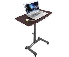Tatkraft Salute | 13353 | Laptopständer, Beistelltisch Bett | MF Stahl, Holz | 4 Räder, Höhenverstellbar | 60x40CM Platte | Robust Und Stilvoll
