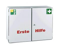 SÖHNGEN 0501005 Verbandschrank London, gefüllt DIN 13169, 2-türig, 60,4 x 46,2 x 17 cm aus Stahl, mit PRÜFPLAKETTE