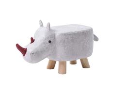 IBUYKE Tierhocker Fußhocker polsterhocker gepolsterte Holz Hocker für Flur sitzbank kinderzimmer hocker Sofa hocker stapelbar schminkhocker sitzbank schuhbank Rhinoceros RF-BD169